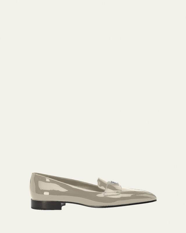 Patent Logo Flat Dress Loafers